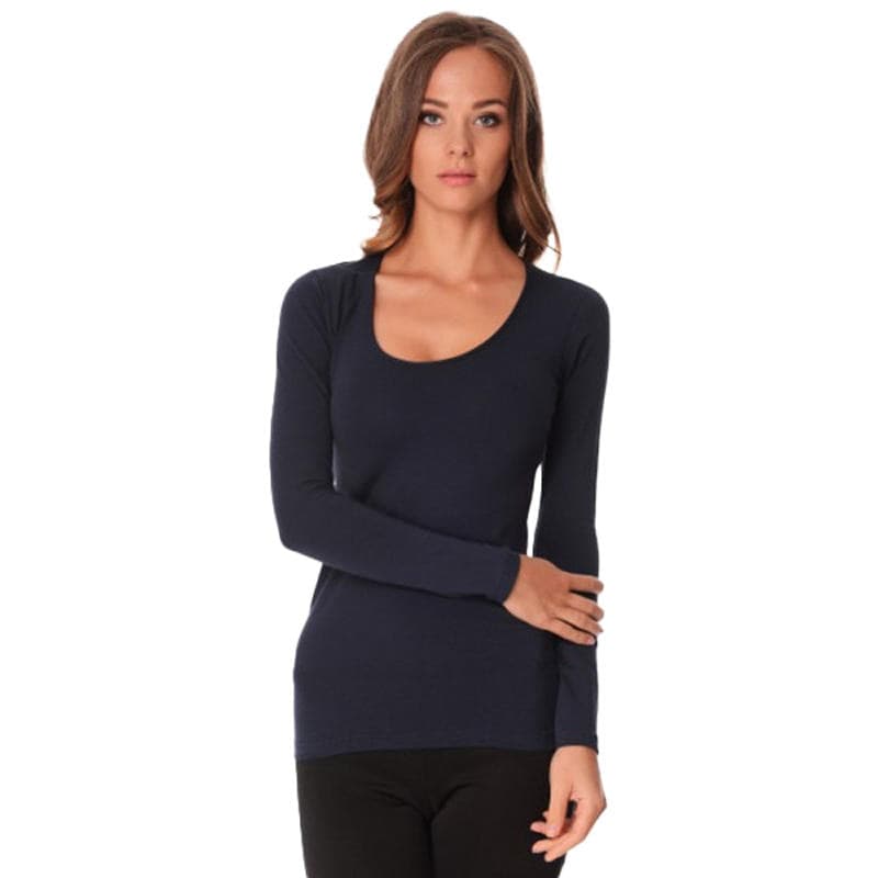 Maglia Manica Lunga Scollo Lollo In Cotone Elasticizzato Mod 4056 - Jadea - 3