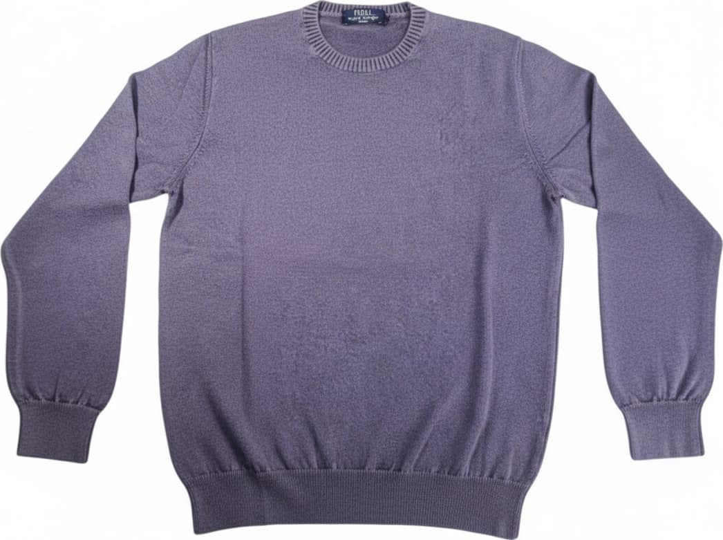 Maglia uomo Fedeli - Girocollo Colore prugna Made in Italy - 4