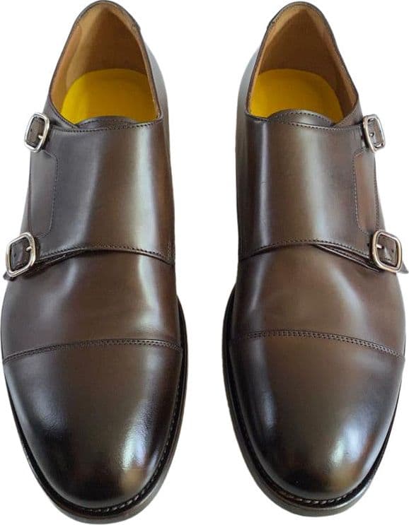 Scarpa uomo Doucal's Monk Strap Doppia Fibbia Cap Toe  Testa di Moro - Eleganti Italiane
