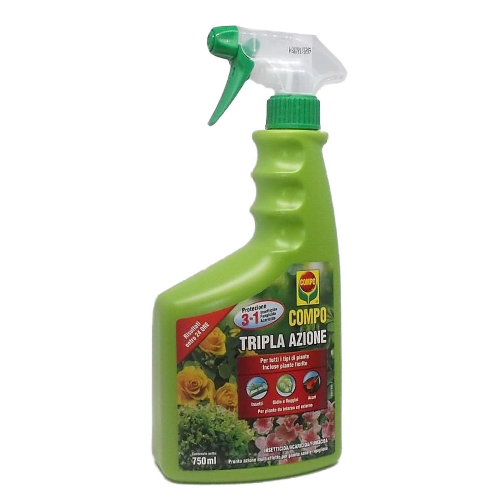 Insetticida universale "Tripla Azione" per acari, afidi, cocciniglia e fungicida spray pronto all' uso 750 ml - 6