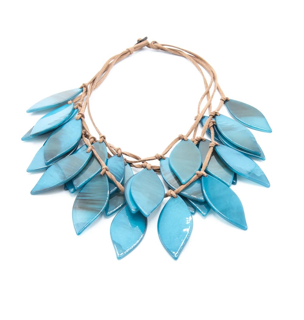 Collana in resina foglie - 3