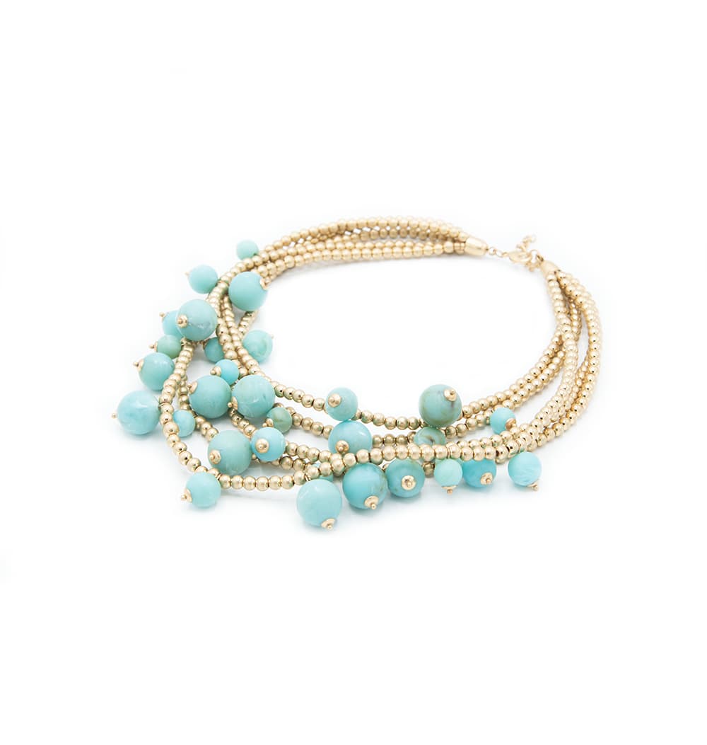 Collana multifilo pietre colorate - 5