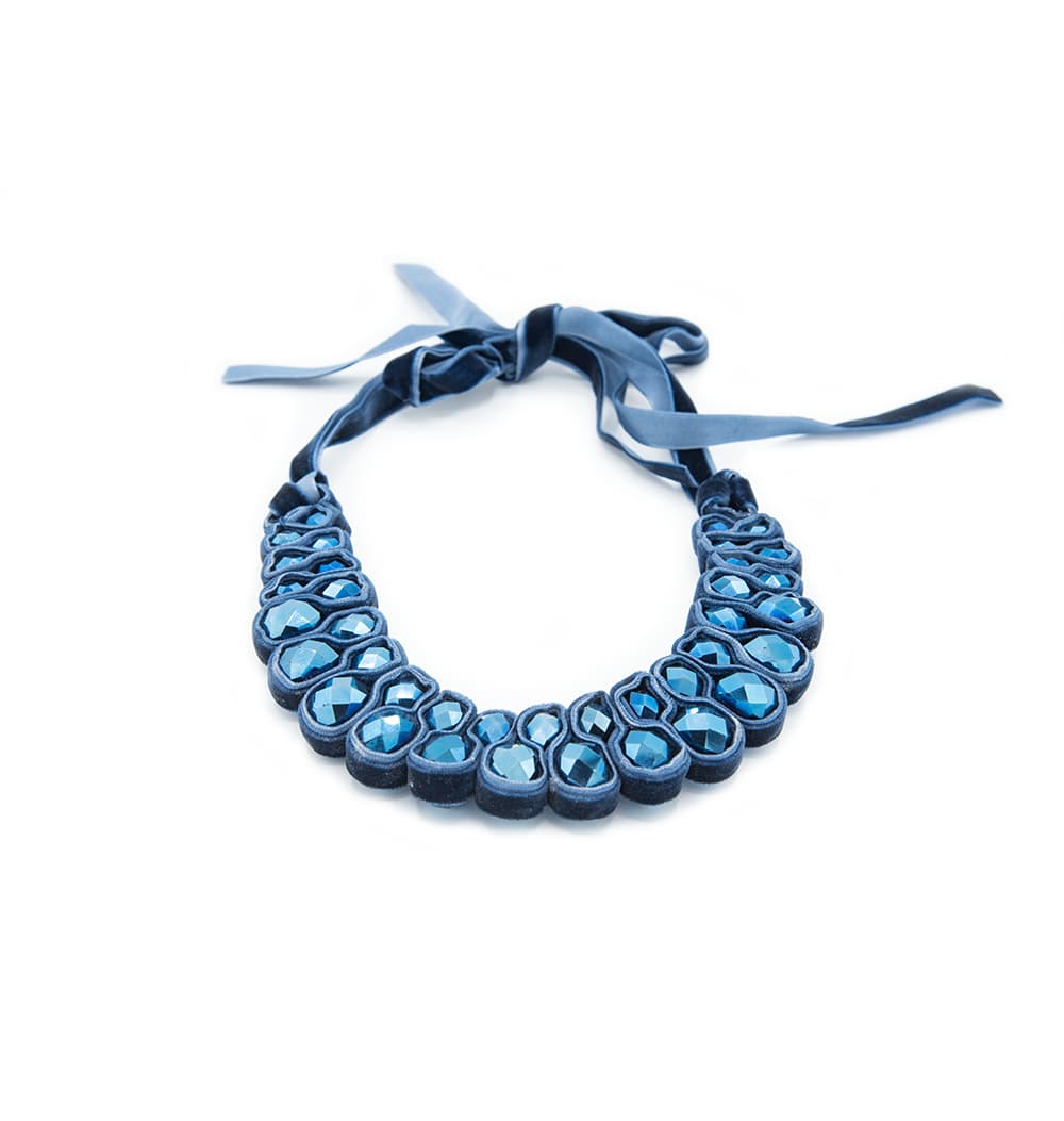 Collana in velluto e pietre - 4