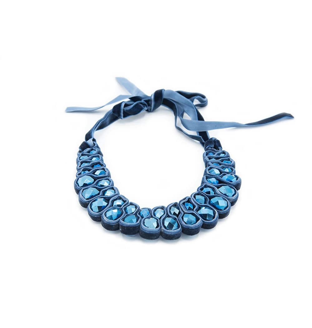 Collana in velluto e pietre - 2