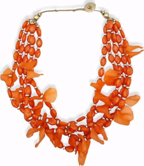 Girocollo multifilo pietre e petali - 2