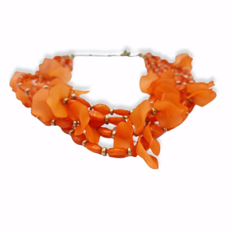 Girocollo multifilo pietre e petali - 3