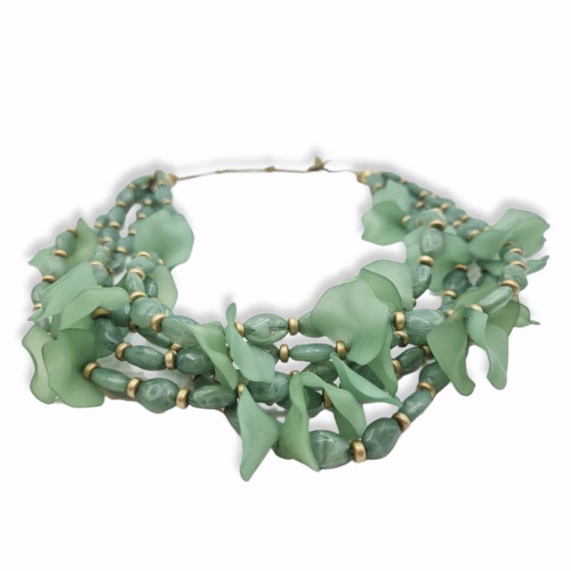 Girocollo multifilo pietre e petali - 7