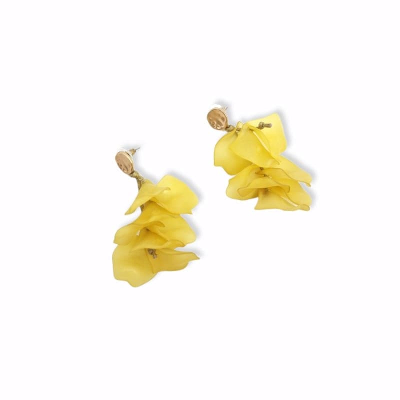 Orecchini pendenti doppio filo petali - 2
