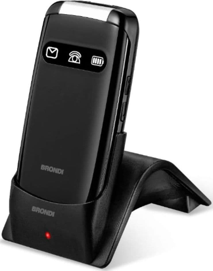 brondi amico favoloso cellulare senior gsm con flip attivo e base di ricarica nero - 2