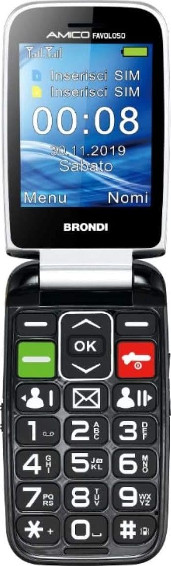 brondi amico favoloso cellulare senior gsm con flip attivo e base di ricarica nero - 3