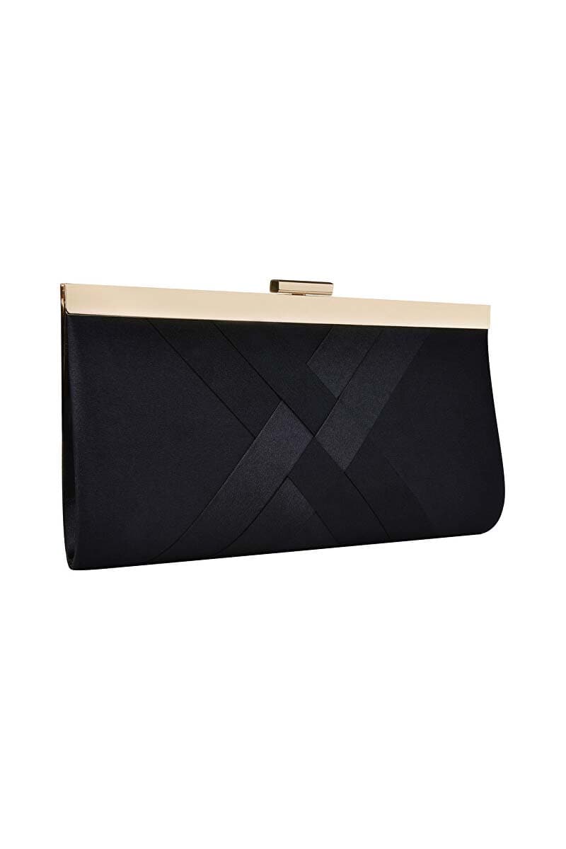 Pochette nera scamosciata - 2