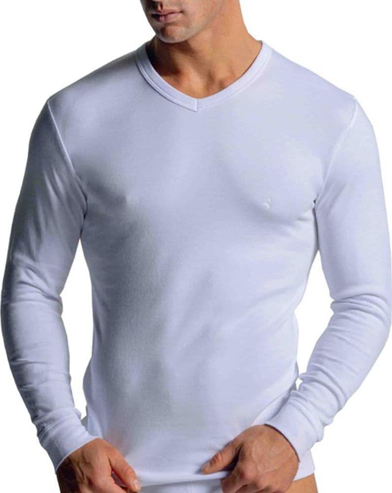 Maglia Intima Uomo In Caldo Cotone Manica Lunga scollo v - Navigare