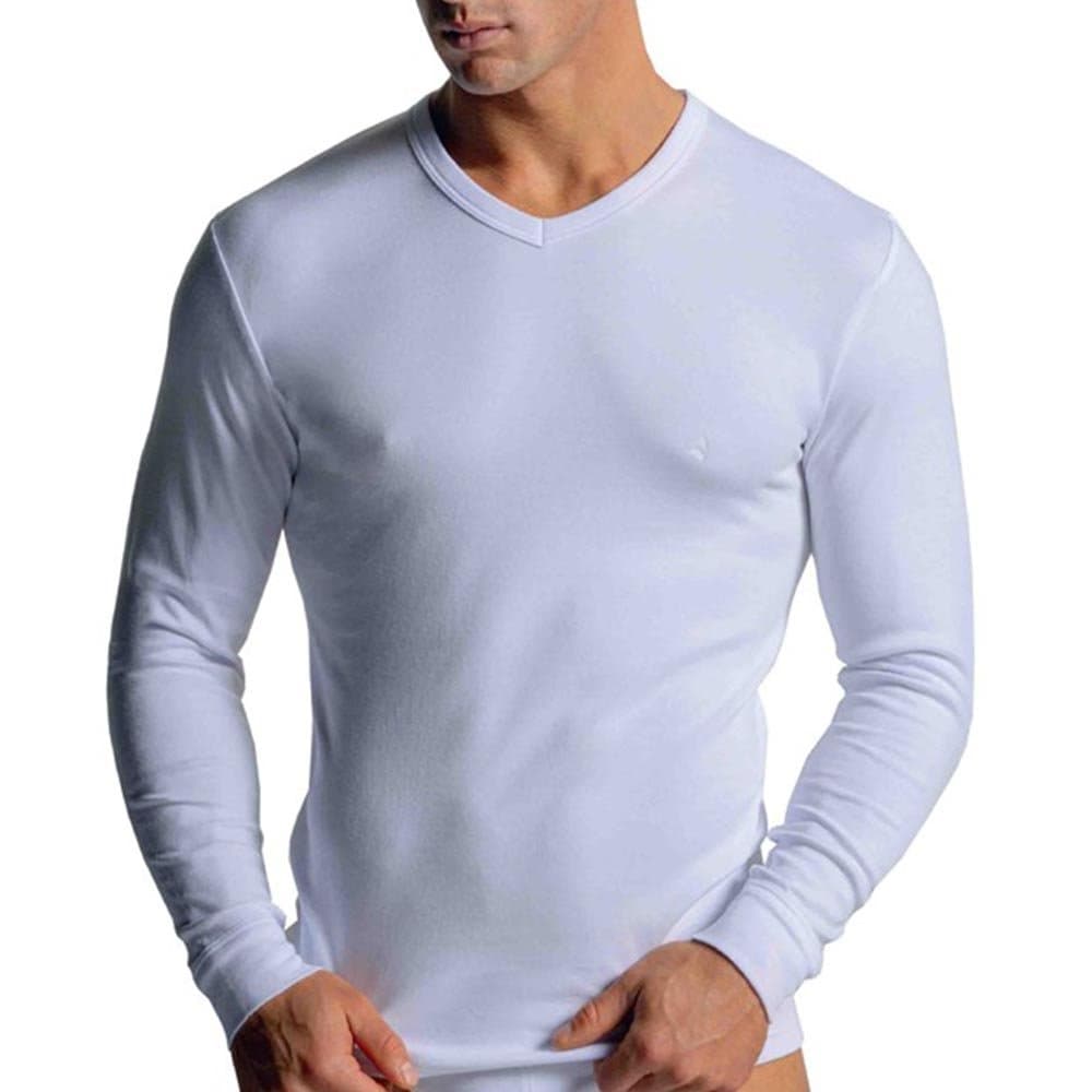 Maglia Intima Uomo In Caldo Cotone Manica Lunga scollo v - Navigare - 2