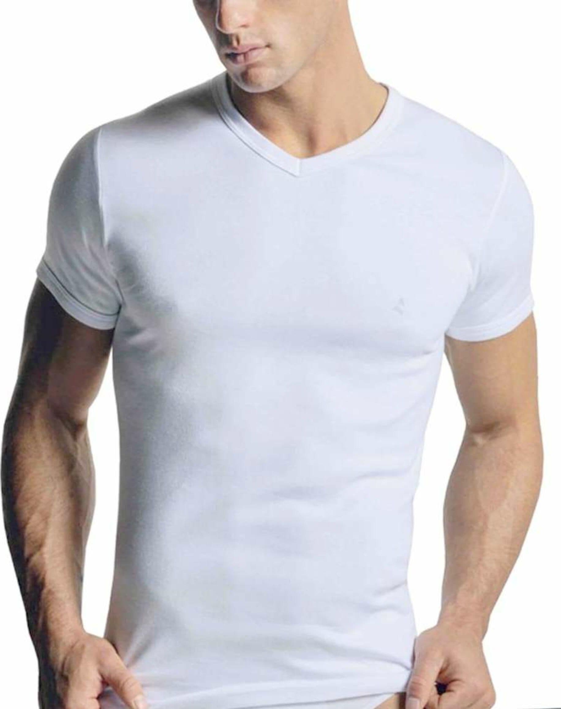 Maglia Intima Uomo In Cotone Caldo Mezza Manica Scollo V  - Navigare - 1