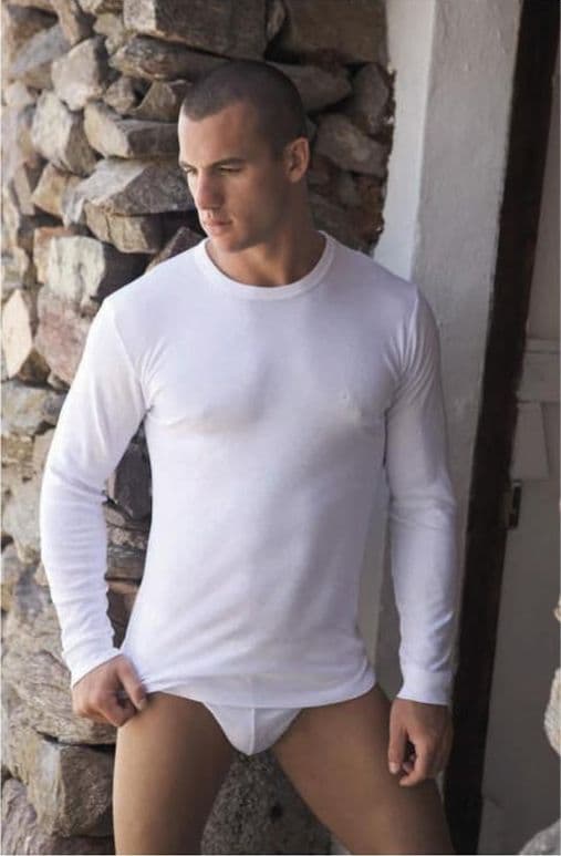 Maglia Intima Uomo Manica Lunga In Caldo Cotone Girocollo - Navigare