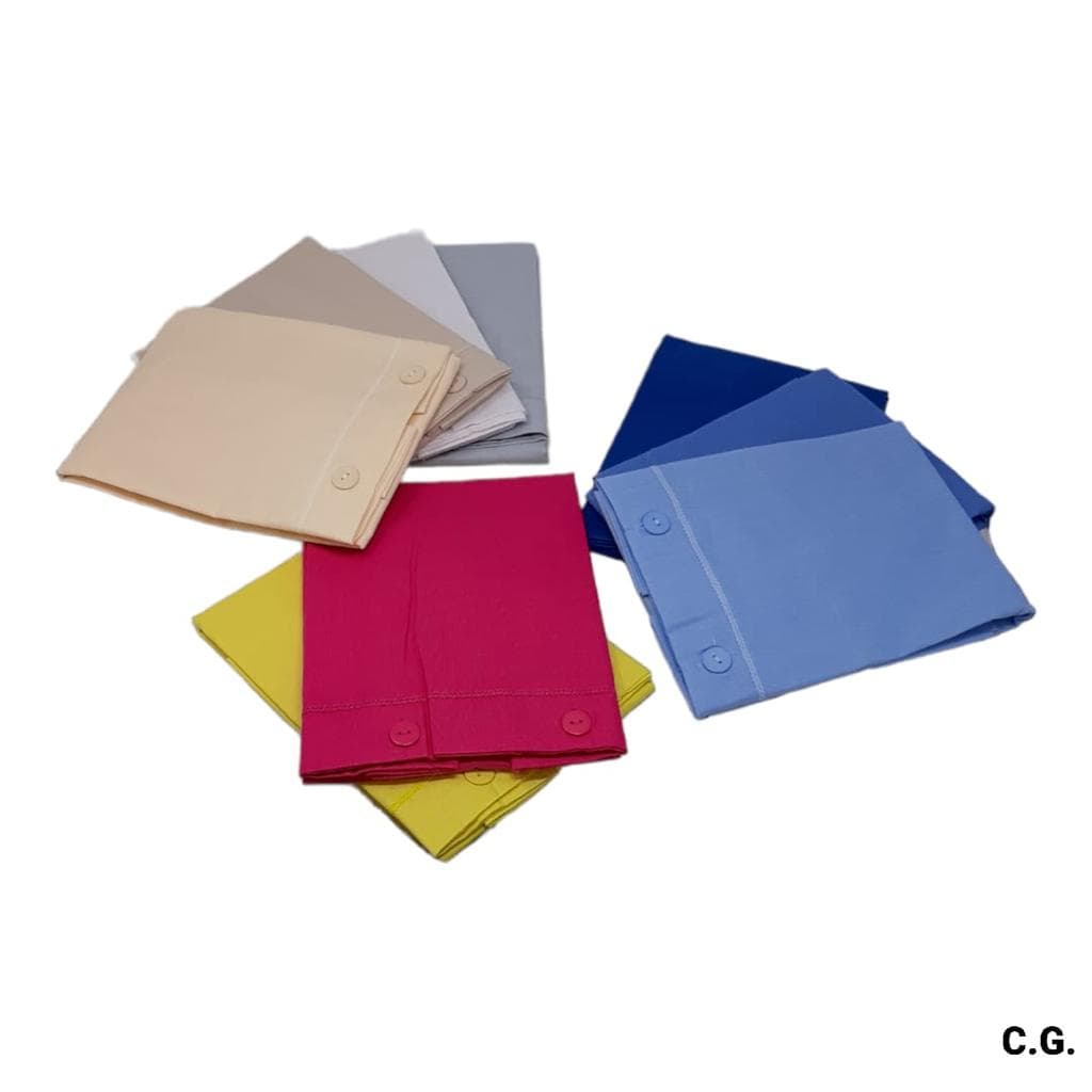 Coppia federe cuscini letto in 100% cotone con bottone - 3