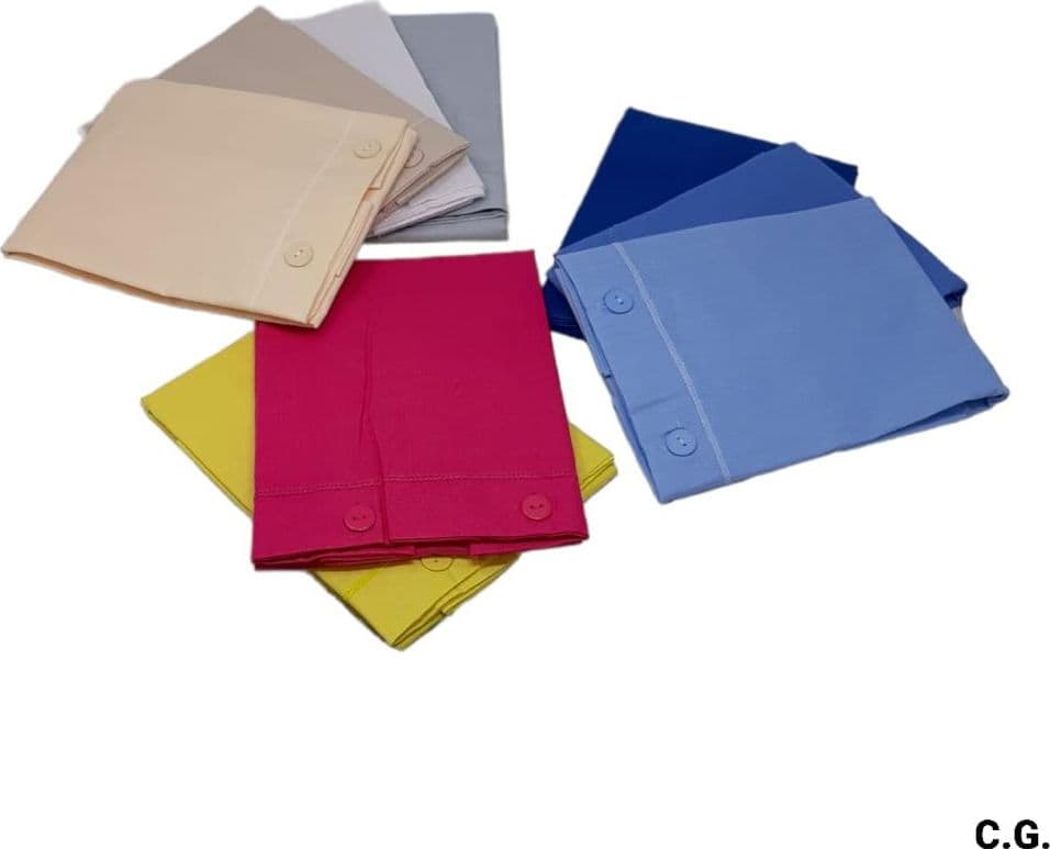 Coppia federe cuscini letto in 100% cotone con bottone - 2