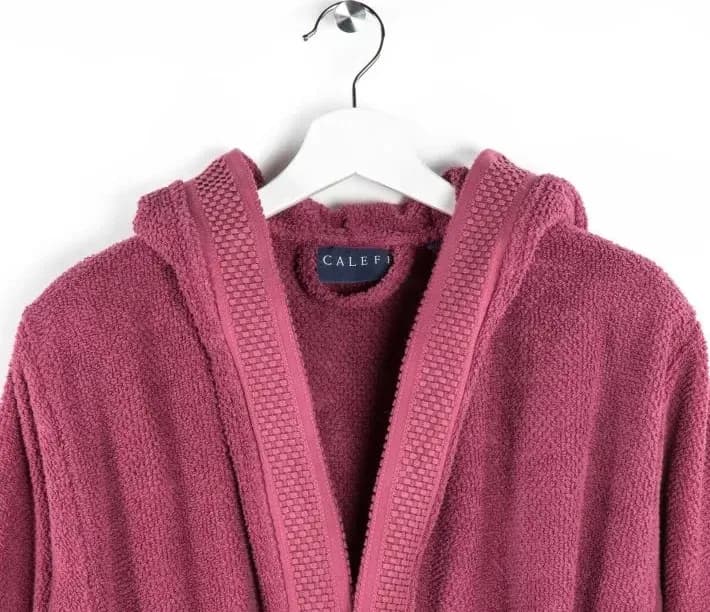 Accappatoio gim In 100% cotone con cappuccio, bordo tinto in filo - caleffi - 30