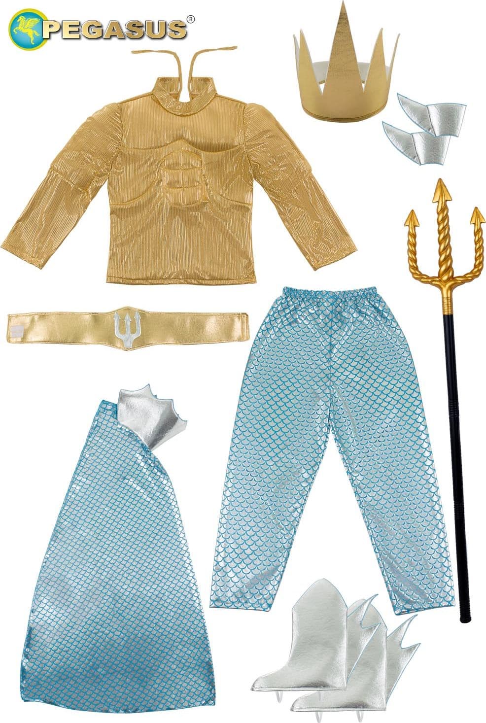 COSTUME CARNEVALE  RE TRITONE BAMBINO DA 5 A 11 ANNI - PEGASUS 1931 - 4