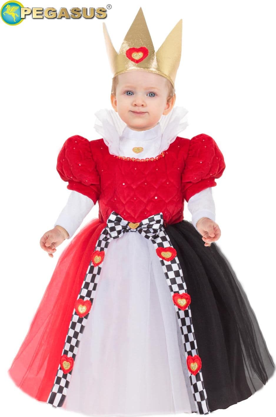 COSTUME CARNEVALE REGINA DI CUORI BIMBA DA 10 A 36 MESI - PEGASUS 2119 - 5