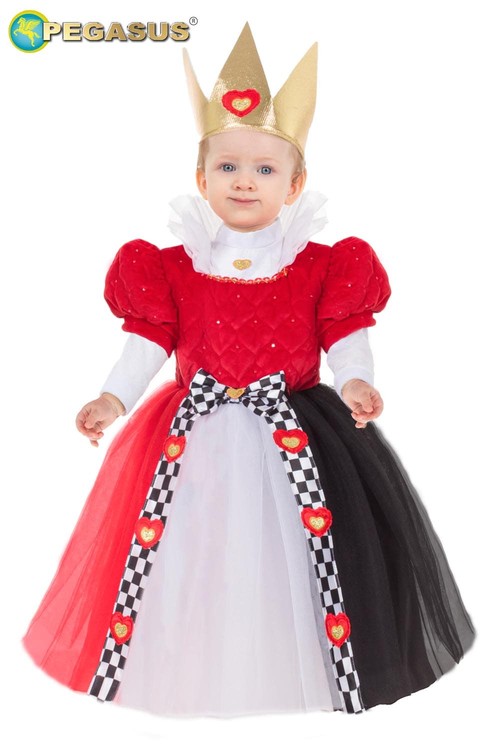 COSTUME CARNEVALE REGINA DI CUORI BIMBA DA 10 A 36 MESI - PEGASUS 2119 - 5