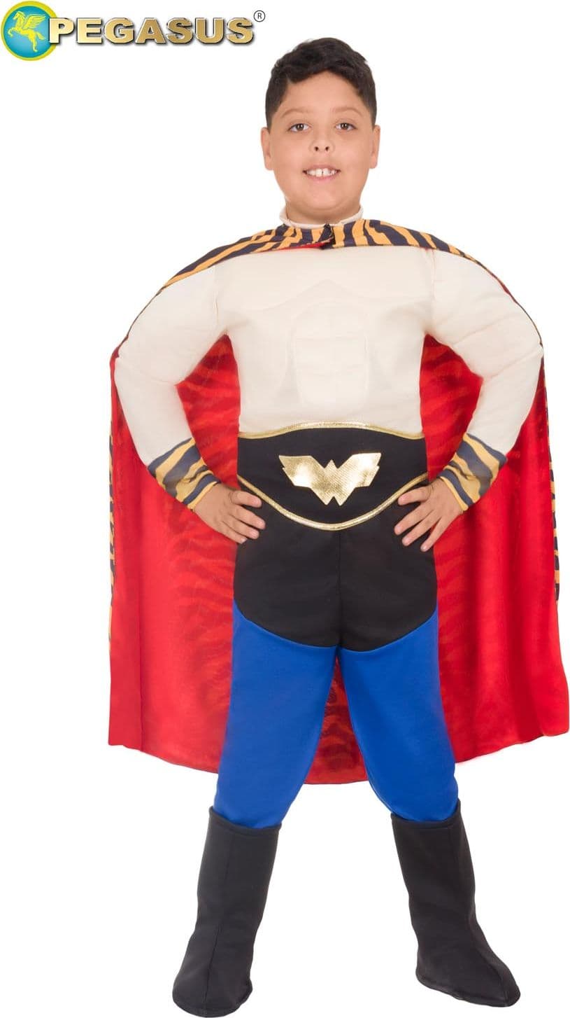 COSTUME CARNEVALE TIGRE CON MUSCOLI BAMBINO DA 5 A 11 ANNI - PEGASUS COD. 1927 - 3