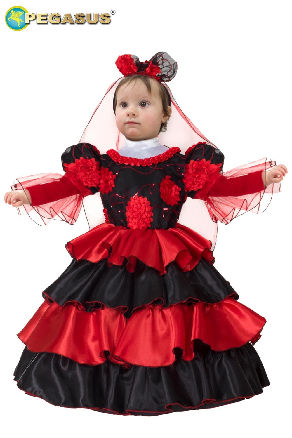COSTUME CARNEVALE  PICCOLA SPAGNOLA LUSSO NEONATA DA 13 A 36 MESI - PEGASUS 2116 - 5