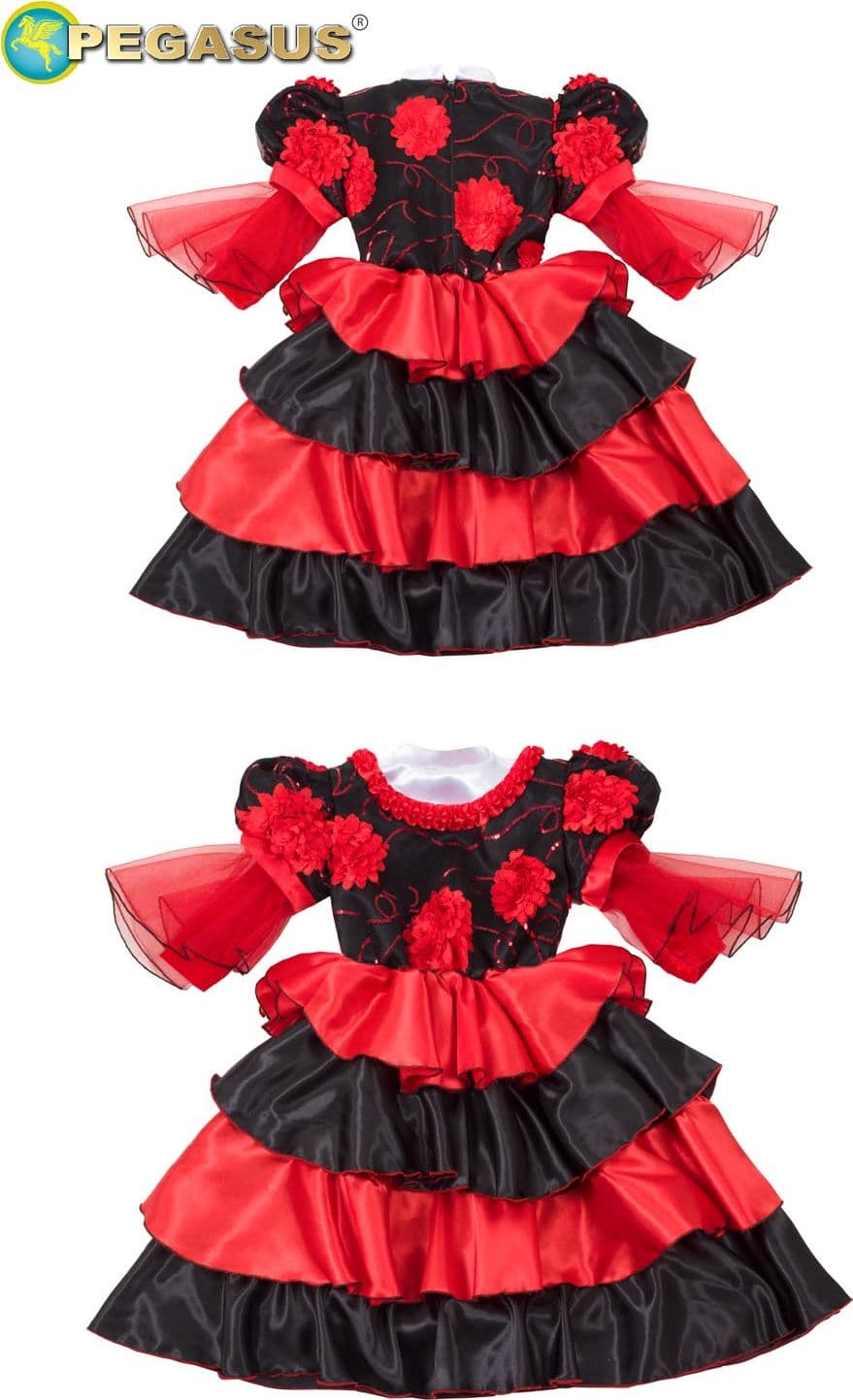 COSTUME CARNEVALE  PICCOLA SPAGNOLA LUSSO NEONATA DA 13 A 36 MESI - PEGASUS 2116 - 2
