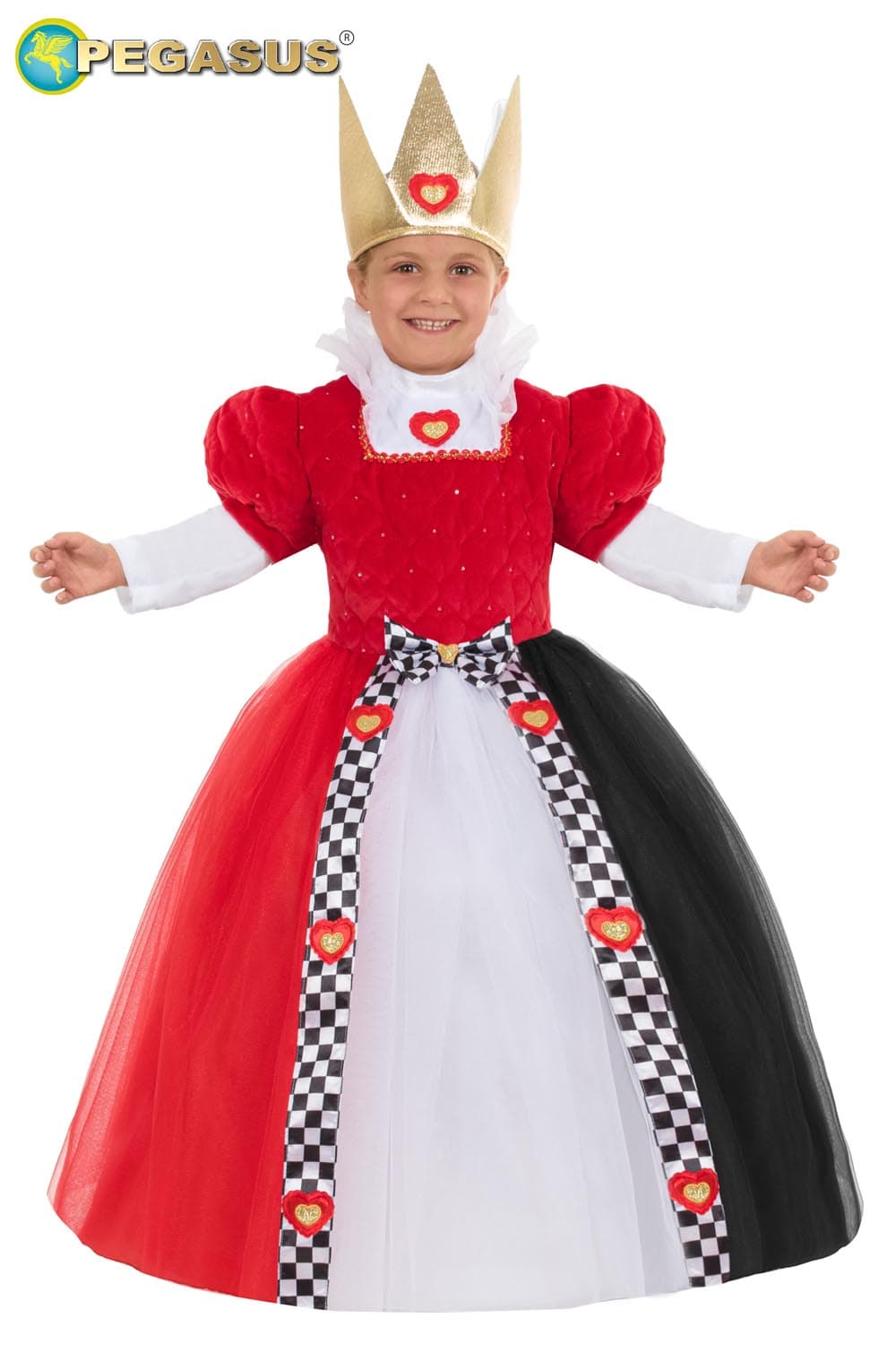 COSTUME  CARNEVALE REGINA DI CUORI BAMBINA DA 3 A 6 ANNI - PEGASUS 0774 - 6