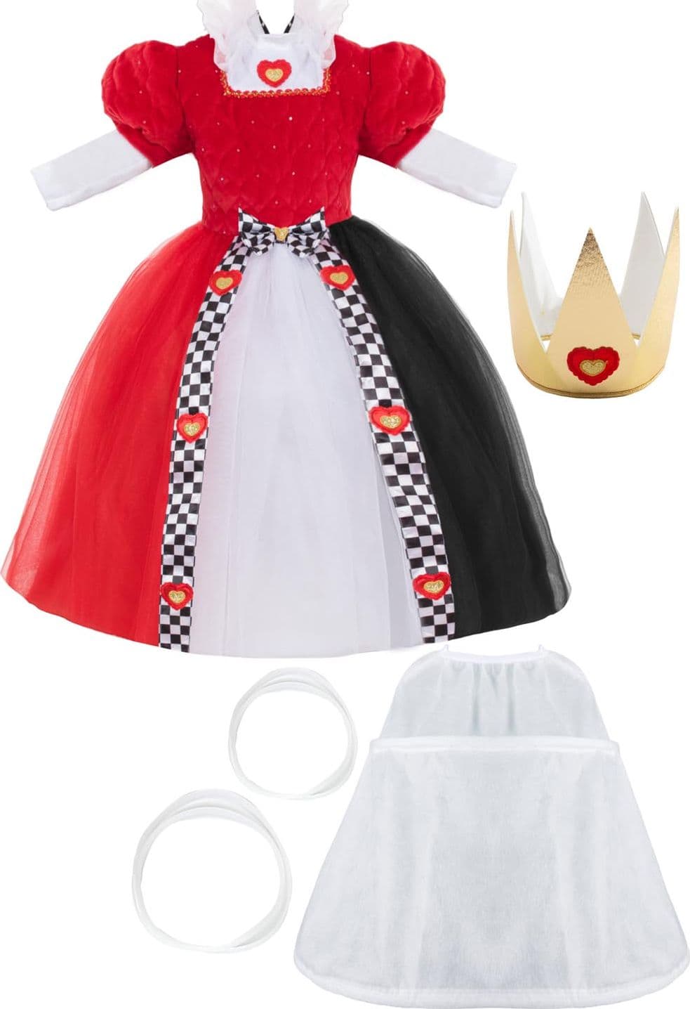 COSTUME  CARNEVALE REGINA DI CUORI BAMBINA DA 3 A 6 ANNI - PEGASUS 0774 - 4