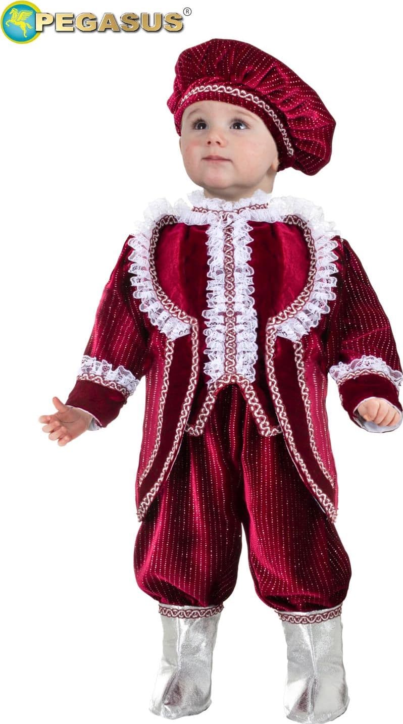 COSTUME CARNEVALE MARCHESE IN VELLUTO BAMBINO DA 10 A 36 MESI - PEGASUS 2102 - 5