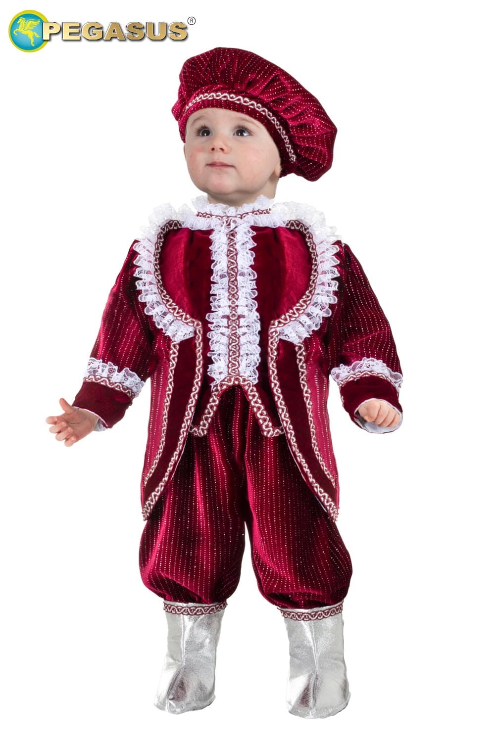 COSTUME CARNEVALE MARCHESE IN VELLUTO BAMBINO DA 10 A 36 MESI - PEGASUS 2102 - 5