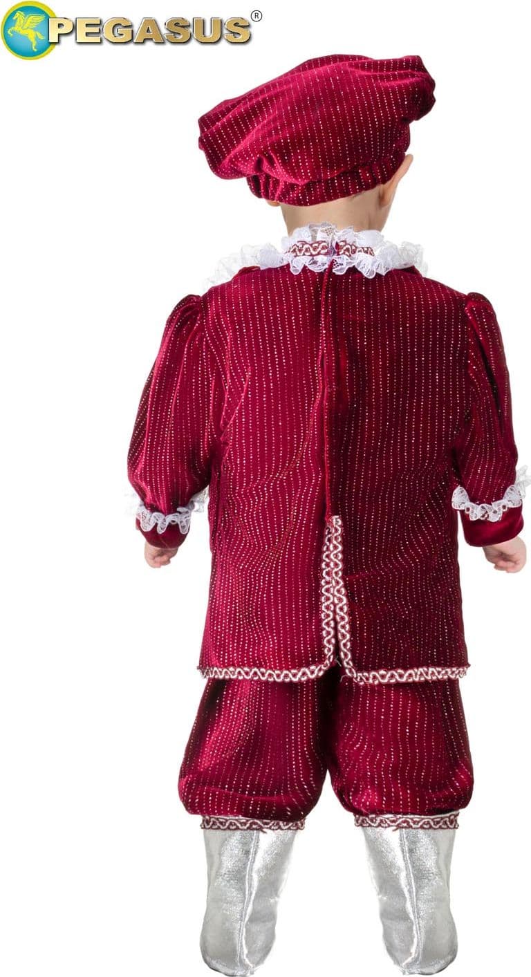 COSTUME CARNEVALE MARCHESE IN VELLUTO BAMBINO DA 10 A 36 MESI - PEGASUS 2102 - 2