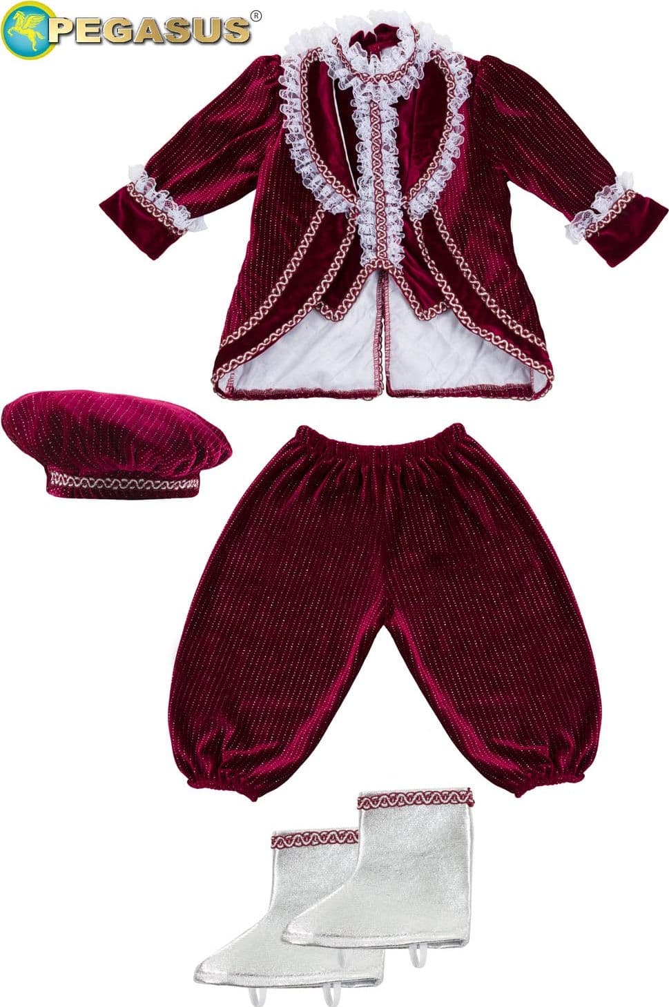 COSTUME CARNEVALE MARCHESE IN VELLUTO BAMBINO DA 10 A 36 MESI - PEGASUS 2102 - 3