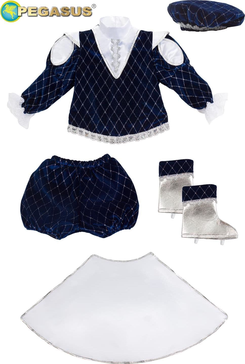COSTUME CARNEVALE DA PRINCIPE IN VELLUTO  BAMBINO 10 A 36 MESI - PEGASUS 2114 - 3