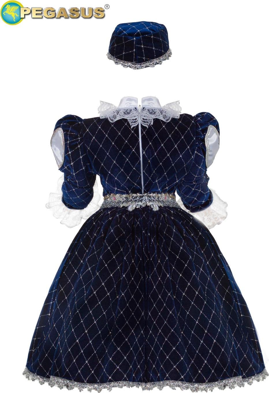 COSTUME CARNEVALE PRINCIPESSA IN VELLUTO BAMBINA DA 12 A 36 MESI - PEGASUS 2115 - 2