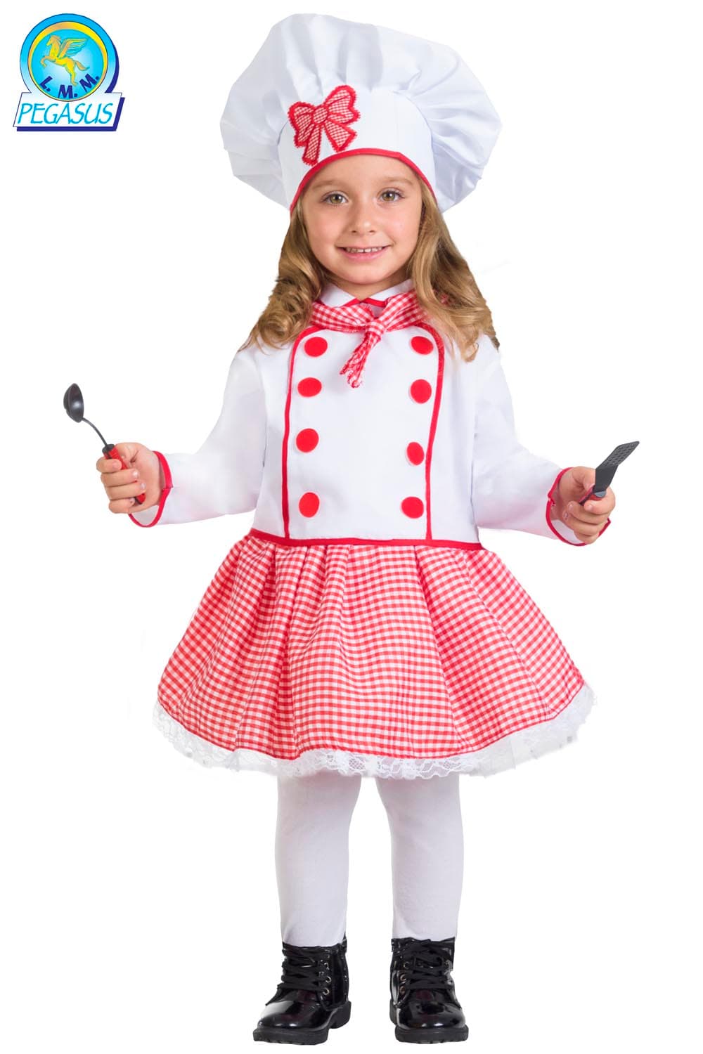 COSTUME CARNEVALE CUOCA BABY BAMBINA DA 3 A 6 ANNI - PEGASUS 0775 - 4