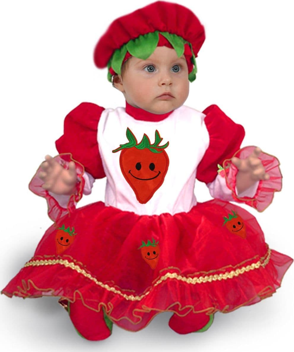 COSTUME CARNEVALE FRAGOLINA NEONATA DA 3 A 18 MESI - PEGASUS 5012 - 2