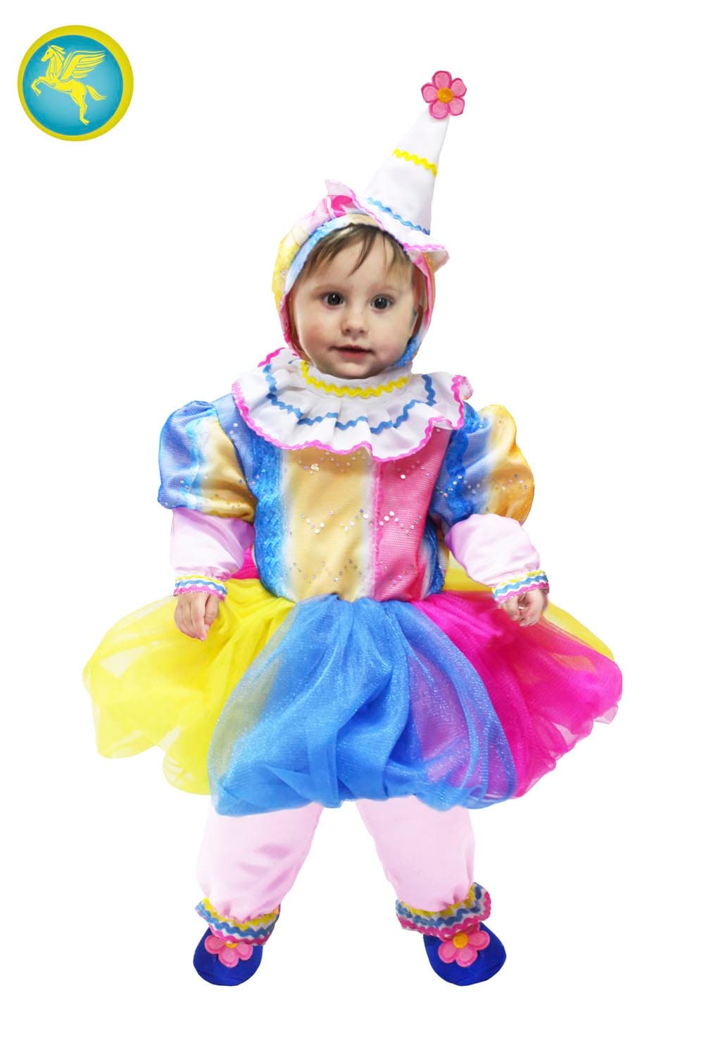 COSTUME CARNEVALE PAGLIACCETTA NEONATA DA 3 A 18 MESI - 3