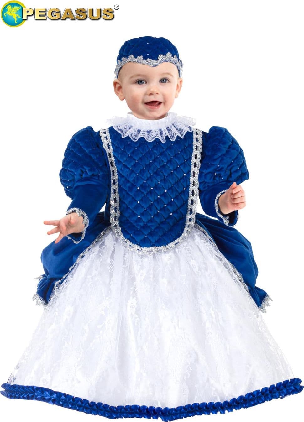 COSTUME CARNEVALE IMPERATRICE LUSSO BIMBA DA 10 A 36 MESI - PEGASUS 2106 - 5
