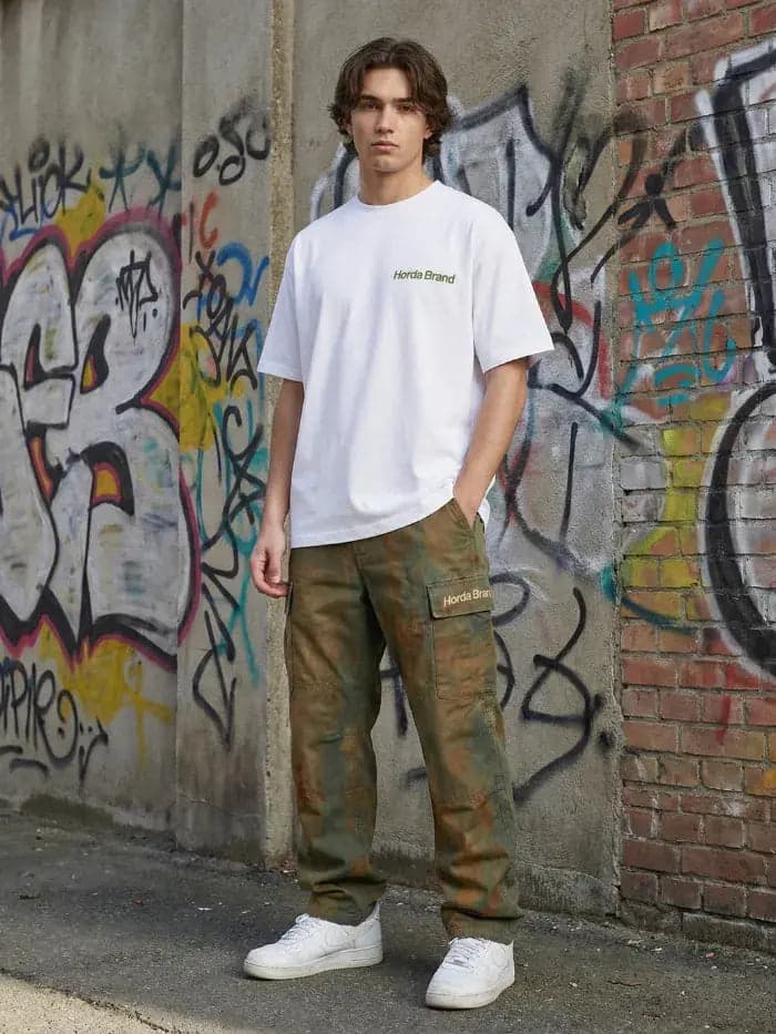 Pantaloni Horda Brand Cargo Streetwear Green Corrosion - 3