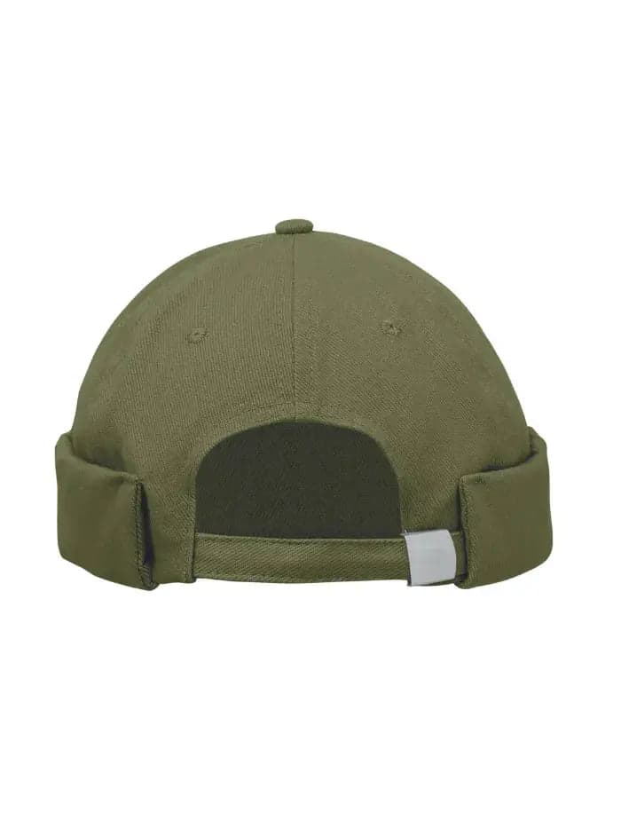 Berretto Docker Verde Oliva in Cotone Pesante Spazzolato – Taglia Unica - 2