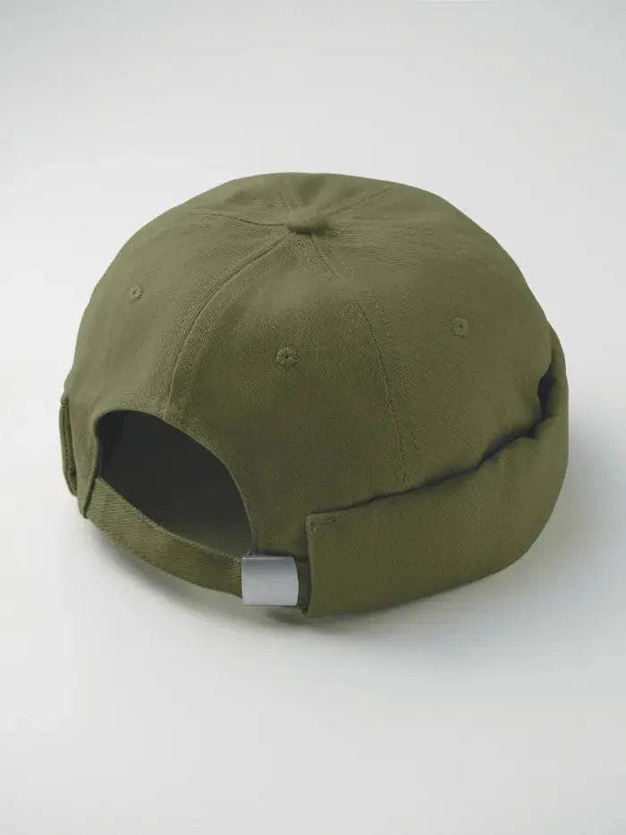 Berretto Docker Verde Oliva in Cotone Pesante Spazzolato – Taglia Unica - 3
