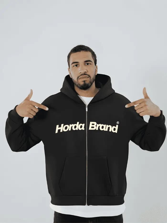 Felpa con Zip 400g Heavyweight Horda – Boxy Fit Unisex - 3
