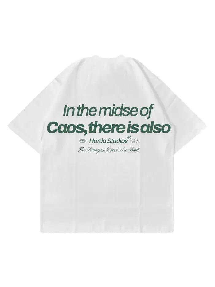 T-Shirt Caos 200gr Boxy Fit Oversize Cotone Made in Italy - 5