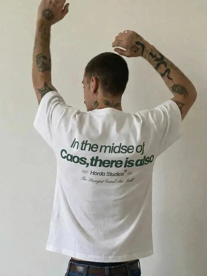 T-Shirt Caos 200gr Boxy Fit Oversize Cotone Made in Italy - 2