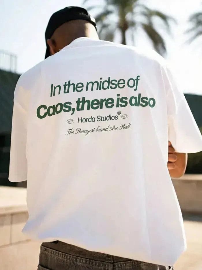 T-Shirt Caos 200gr Boxy Fit Oversize Cotone Made in Italy - 4