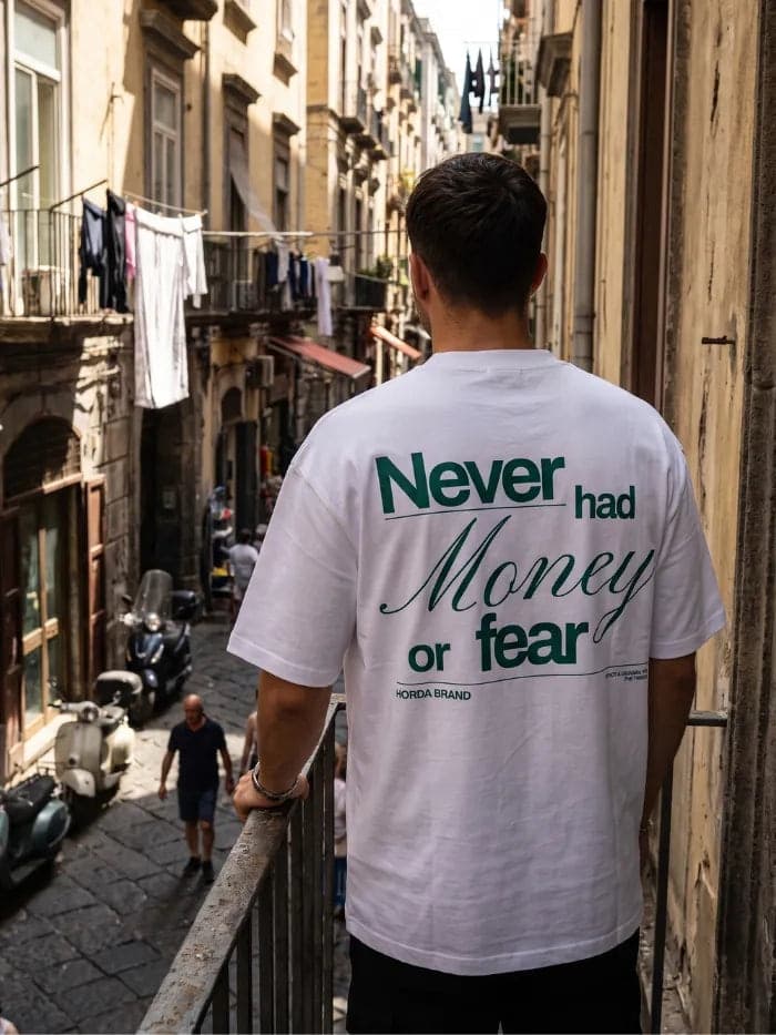 T-Shirt No Money Boxy Fit Oversize 100% Cotone Made in Italy - 2