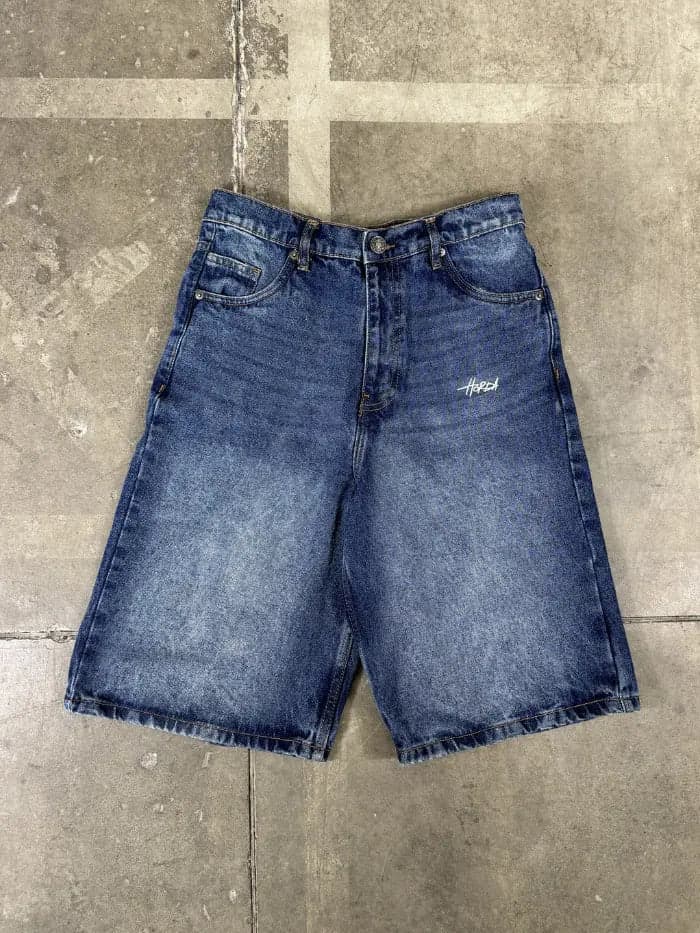 Shorts Denim Baggy Over Blue Washed - 2