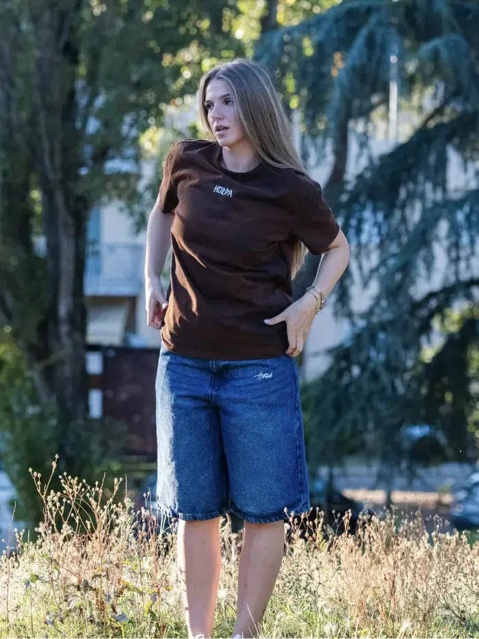 Shorts Denim Baggy Over Blue Washed - 4